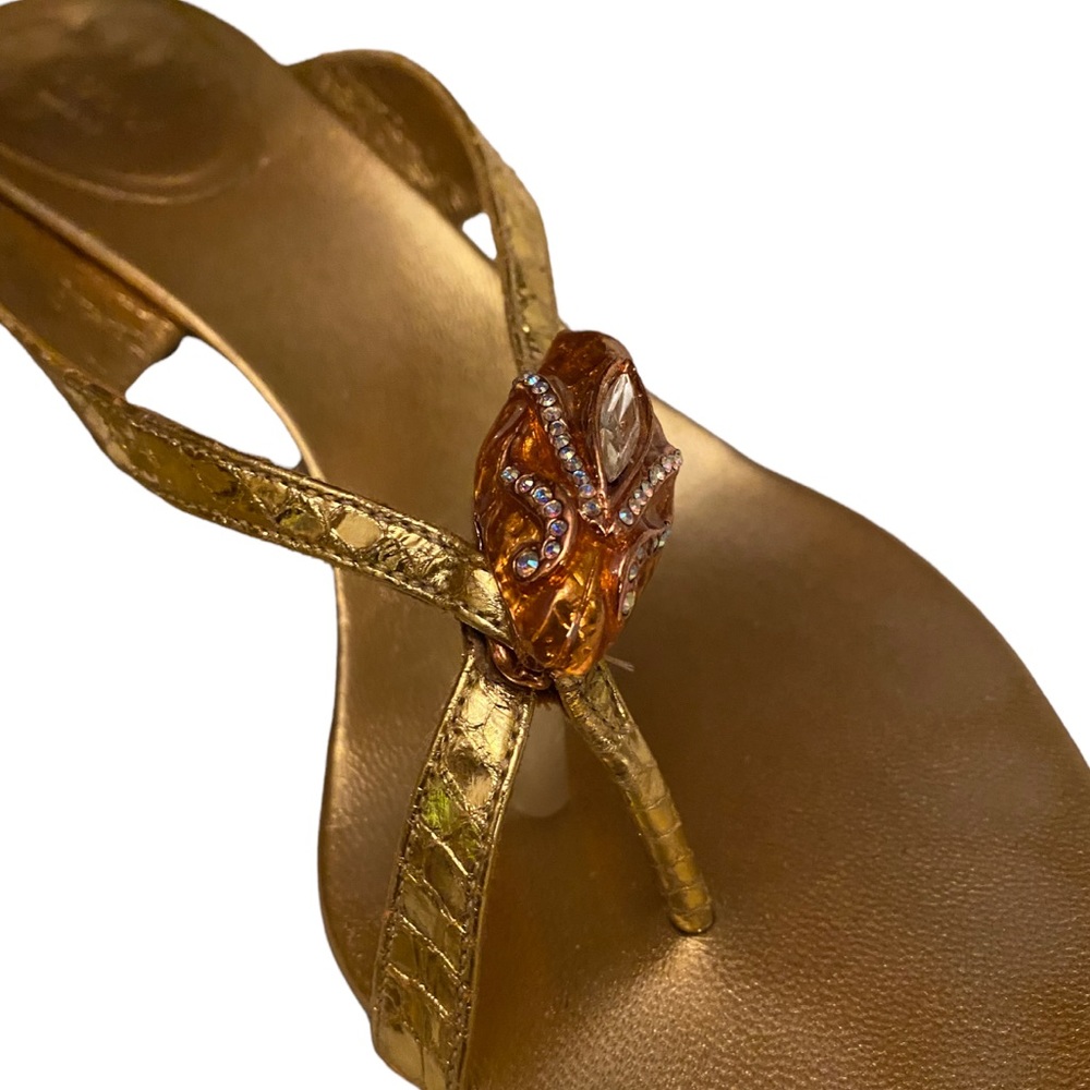 SAND PELLE S. CUOIO WHIPS LAME GOLD 04 ICON TOM FORD GUCCI FAREWELL RUNWAY HEEL - Picture 9 of 16